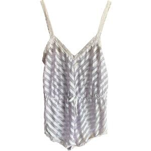 Vintage Lily of France Lilac Striped Romper - Size Small